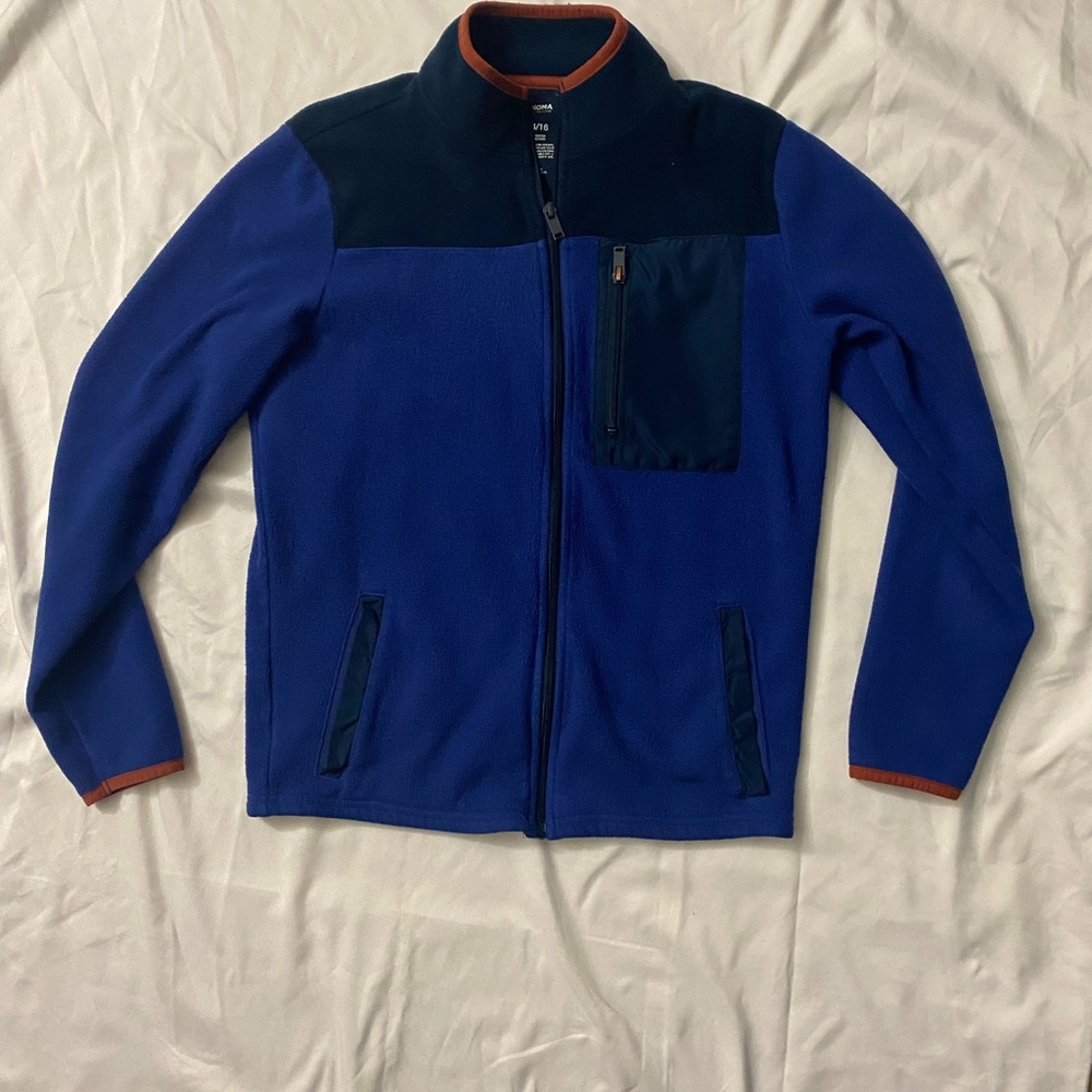Blue and Navy Full-Zip Jacket